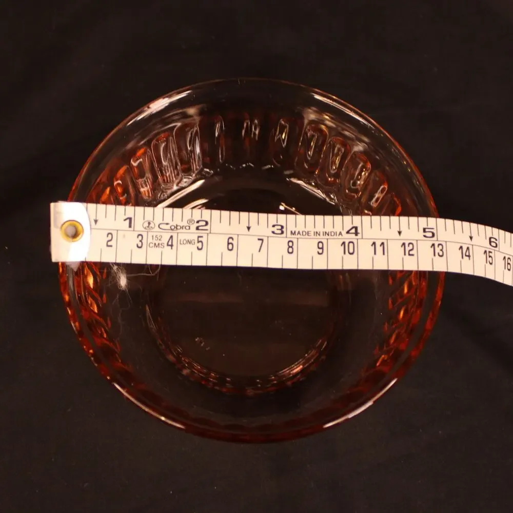 Set of 4 Pink Swirl Glass Tableware Bowls by Fortecrisa Mexico
